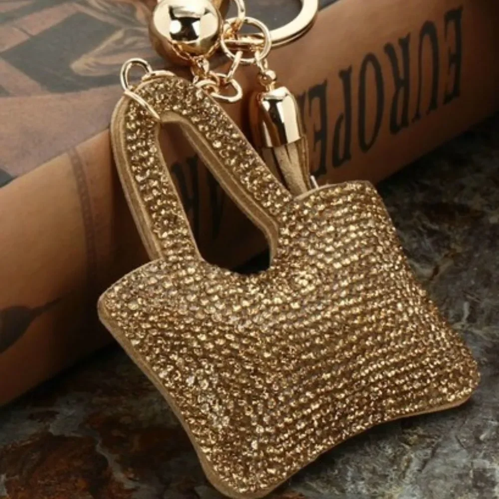 Keychain Gold Handbag Rhinestone Pendant 4 for $20